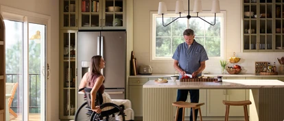 Family in kitchen