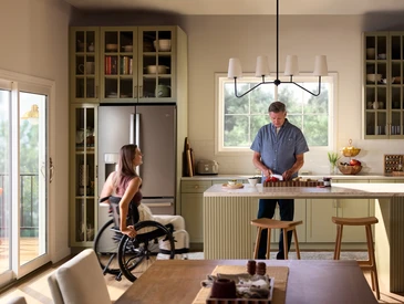 Family in kitchen