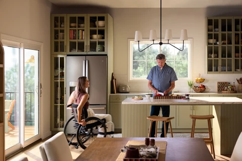 Family in kitchen