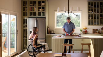 Family in kitchen