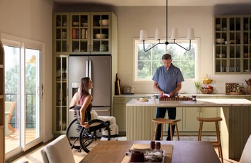 Family in kitchen