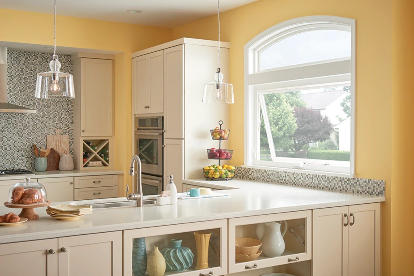 yellow, awning windows, kitchen, MI Windows and Doors