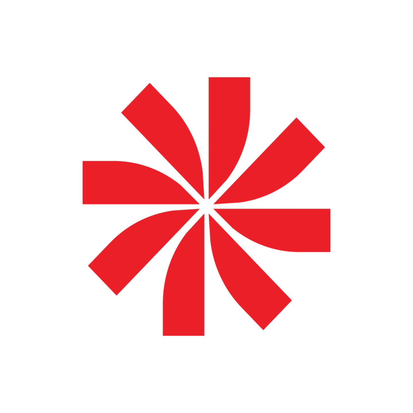 Customizable Styles Icon as a red fan with 8 blades