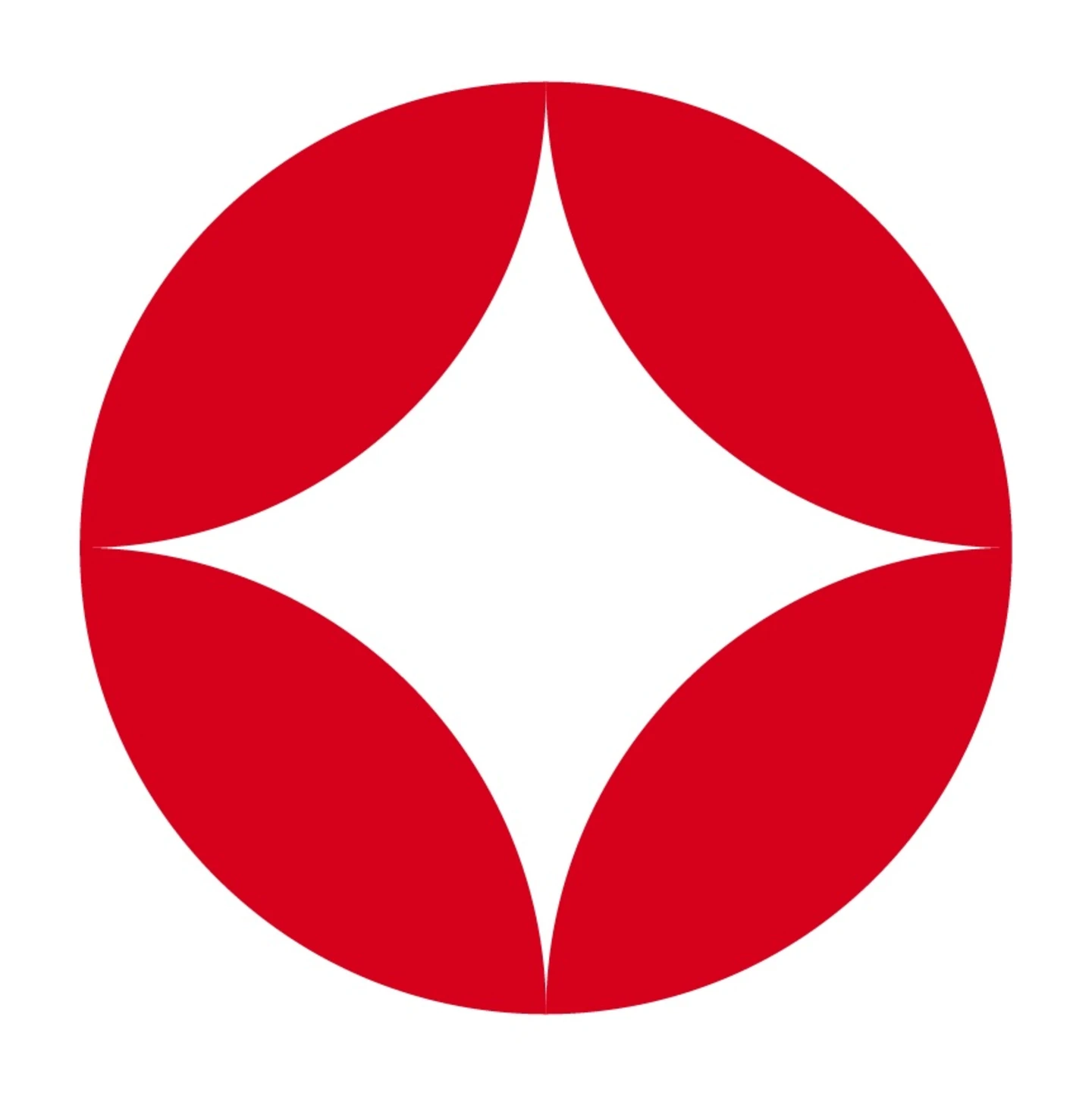 Stylized red icon featuring a four-pointed star or diamond shape carved out of a circle, representing design and aesthetic quality.
